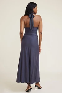 Robe maxi en modal à col châle