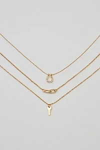 Set of 3 Key, Shoehorn & Link Necklaces