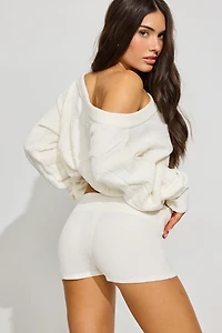 Minishort en chenille à taille basse