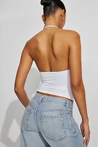 Haut licou épuré ajustable à col plongeant