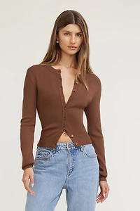 Cardigan à col rond Rebecca