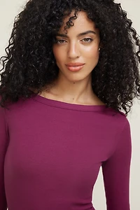 T-shirt côtelé Nola à manches longues