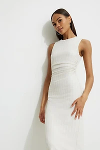 Shirred Textured Maxi Dress