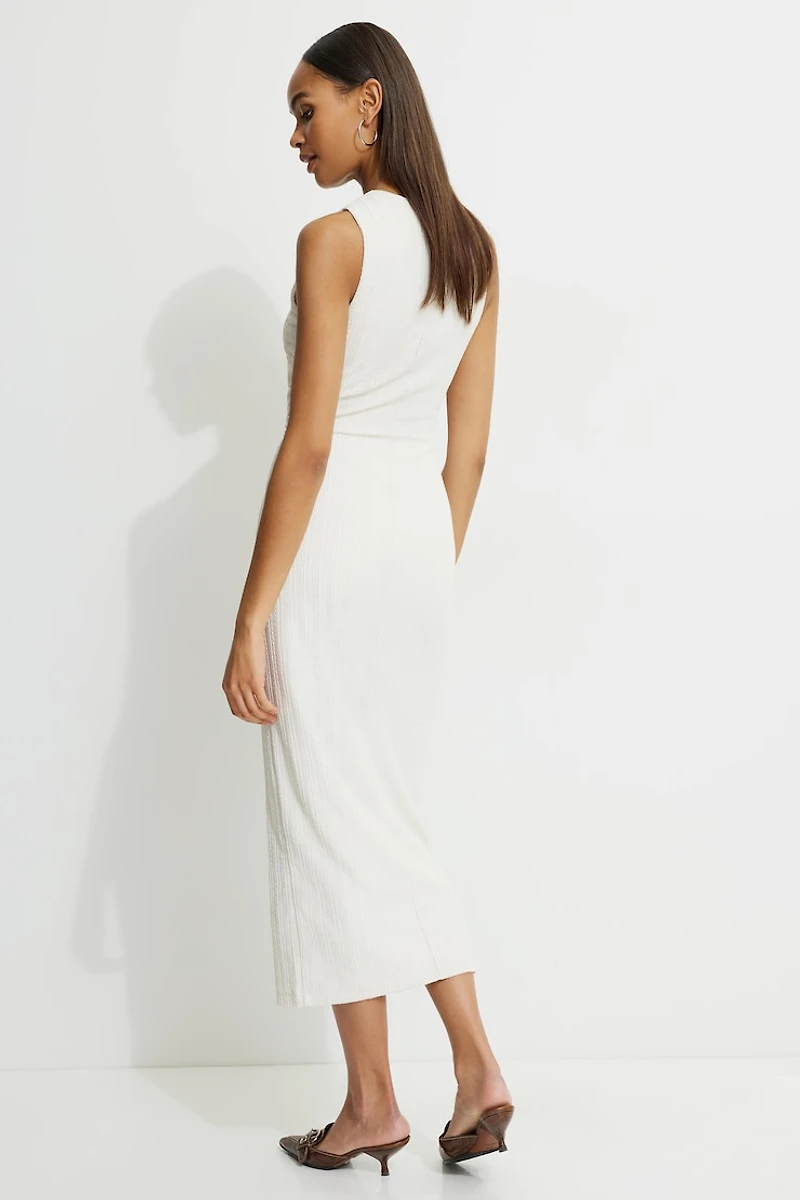 Shirred Textured Maxi Dress