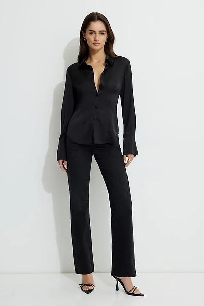 Eva Cinched Satin Shirt