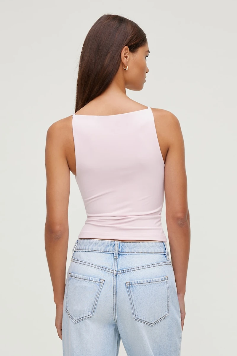 Camisole sculptante à col bateau et bretelles