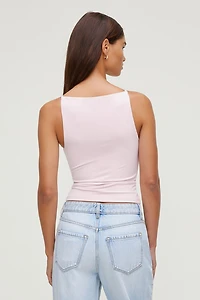 Camisole sculptante à col bateau et bretelles