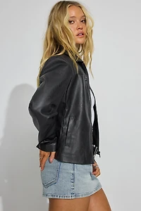 Blouson utilitaire en faux cuir