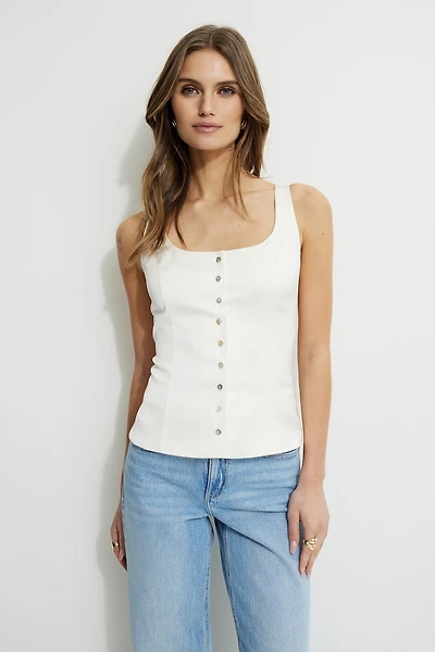 Camisole boutonnière en satin