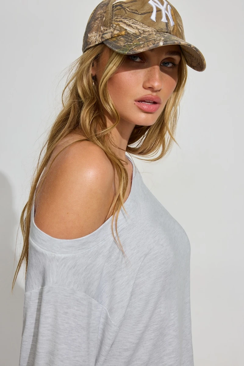 Wide Boat Neck Banded Tee