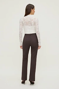 Mock Neck Lace Bodysuit