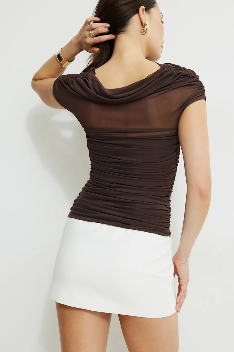 Off Shoulder Multiwear Mesh Top