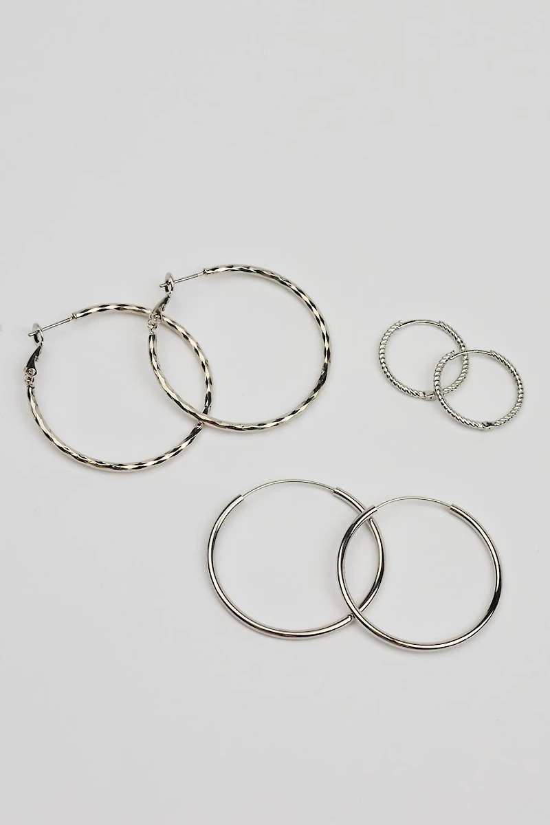 6 Pack of Mini Studs & Thin Hoop Earrings