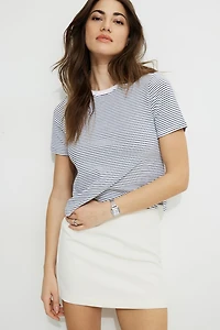 T-shirt quotidien rayé en coton épais