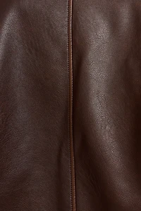 Oversized Faux Leather Worker Jacket
