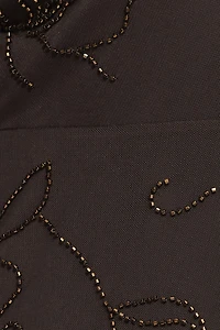 Beaded Mesh Mini Dress