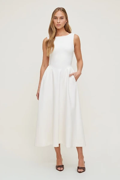 Iris Flared Ponte Maxi Dress