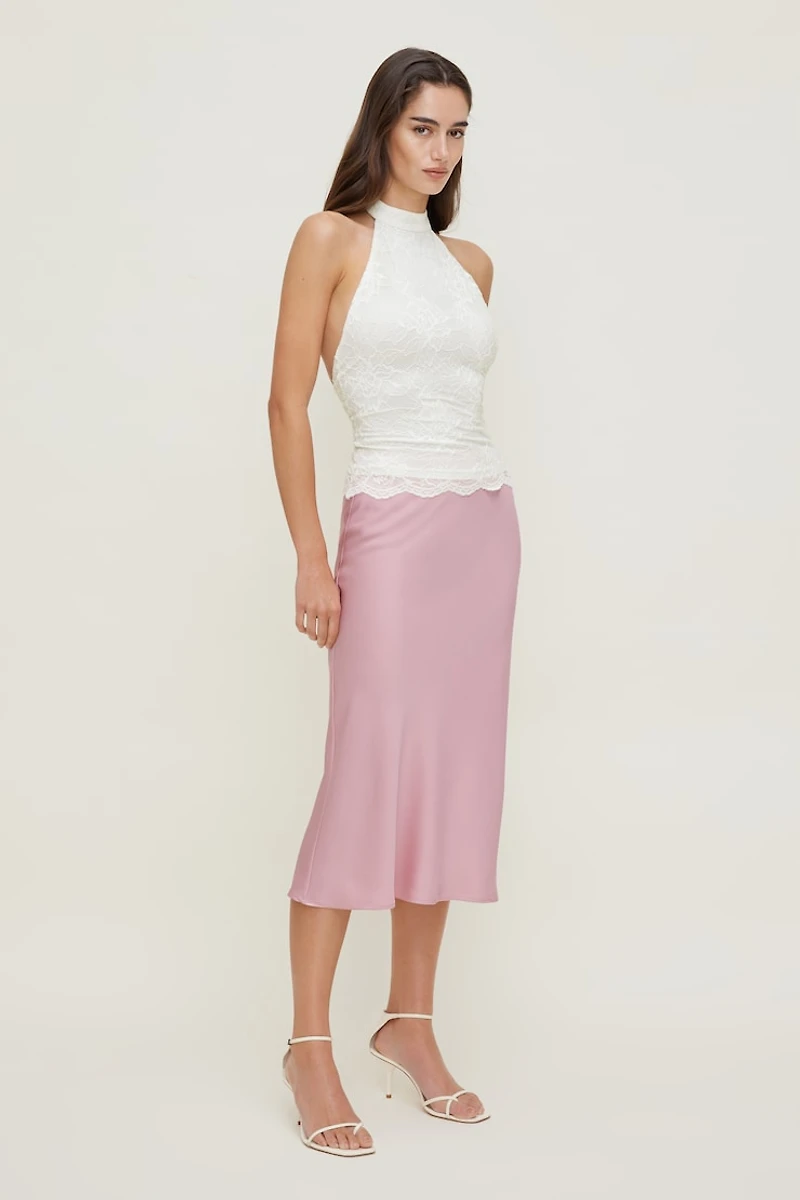 Haut en dentelle à col licou