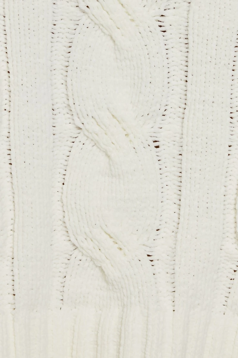 Chandail écourté en chenille torsadée