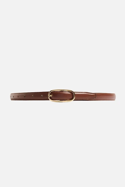 Oval Super Slim Faux Leather Belt
