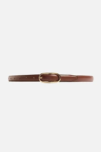 Ceinture très mince en faux cuir à boucle ovale