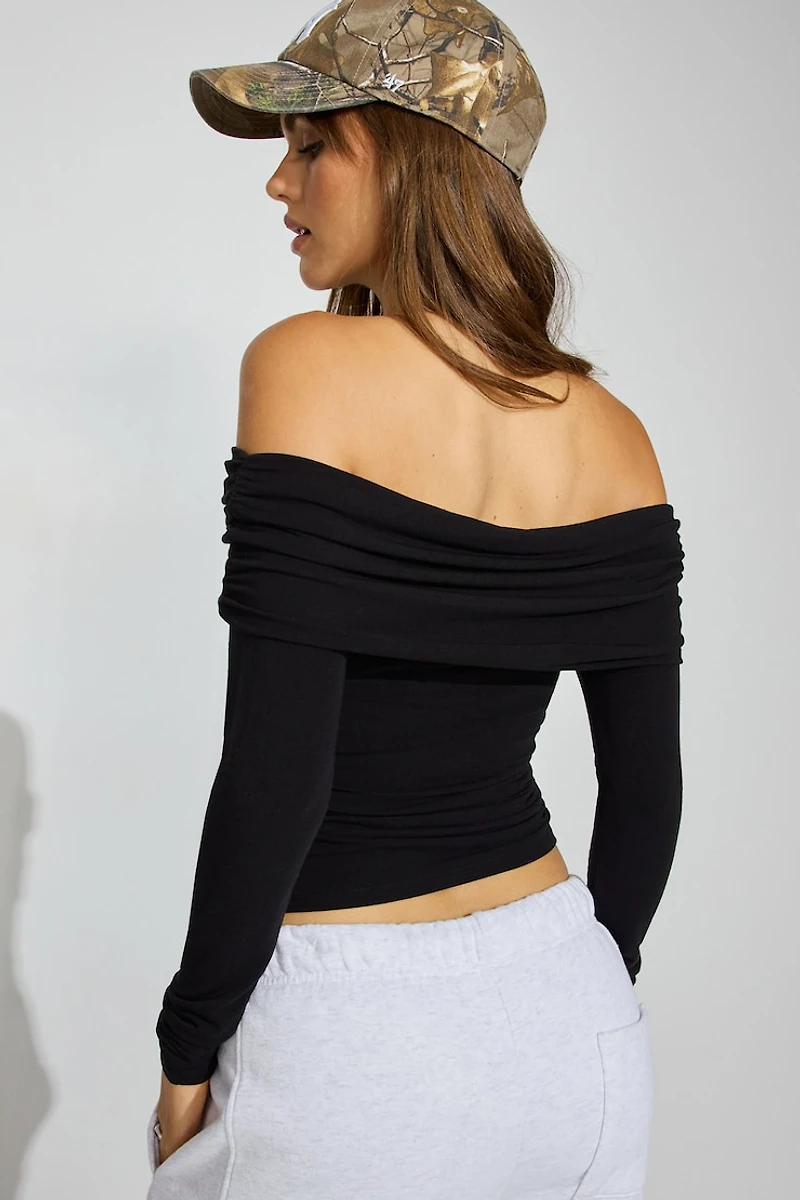 SexyCozy Off Shoulder Long Sleeve Top