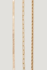 Ensemble de 3 colliers à chaîne mixte