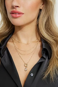 Ensemble de 4 colliers à pendentif en forme de goutte