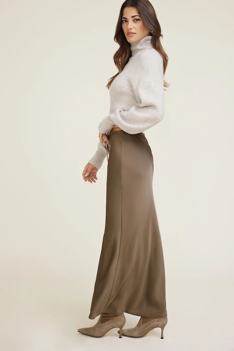Jupe maxi à enfiler en satin Cary