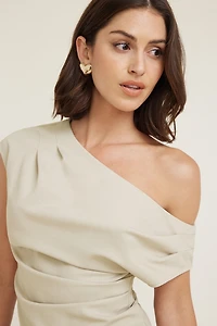 Haut drapé à épaules dégagées