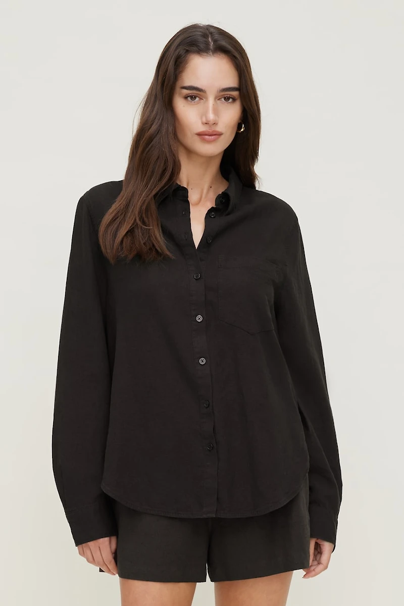 Chemise en lin surdimensionnée Isla