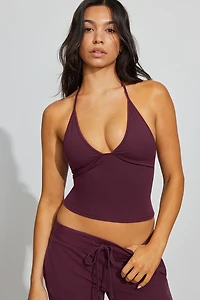 Sleek Plunge Halter Top
