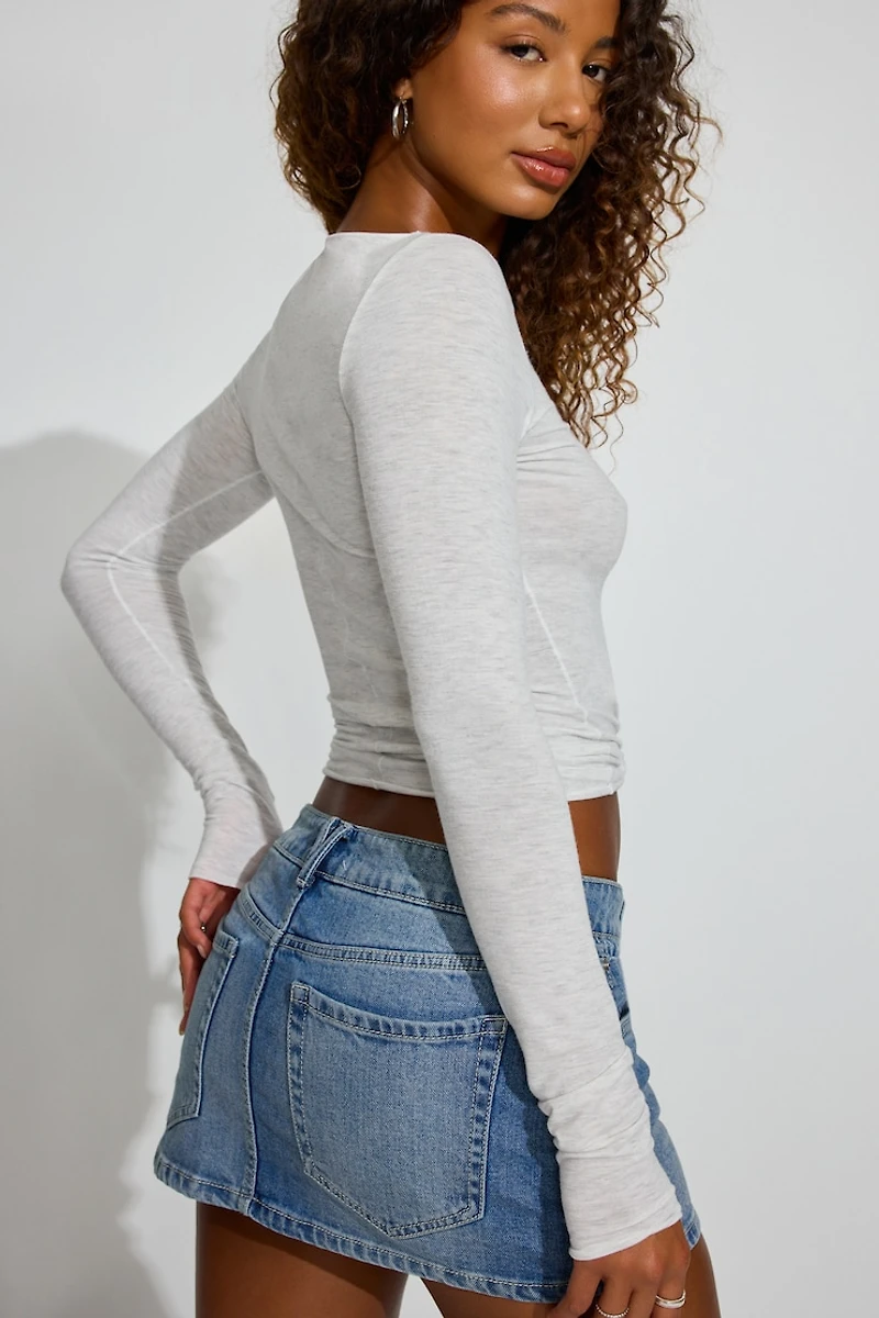 SexyCozy Boat Neck Long Sleeve Top