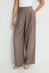 Pantalon plissé à jambe large