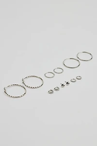 6 Pack of Mini Studs & Thin Hoop Earrings
