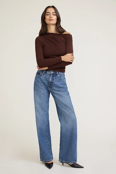 Sydney Mid Rise Baggy Fit Jeans
