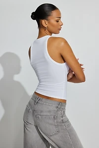 High Neck Cotton Tank Top