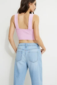 Camisole en tricot côtelé à dos échancré