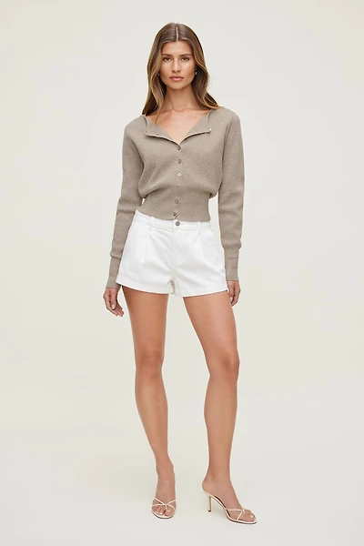 Sara Ribbed Cinch Hem Cardigan