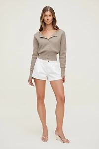 Sara Ribbed Cinch Hem Cardigan