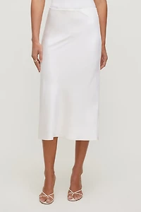 Delila Satin Midi Skirt