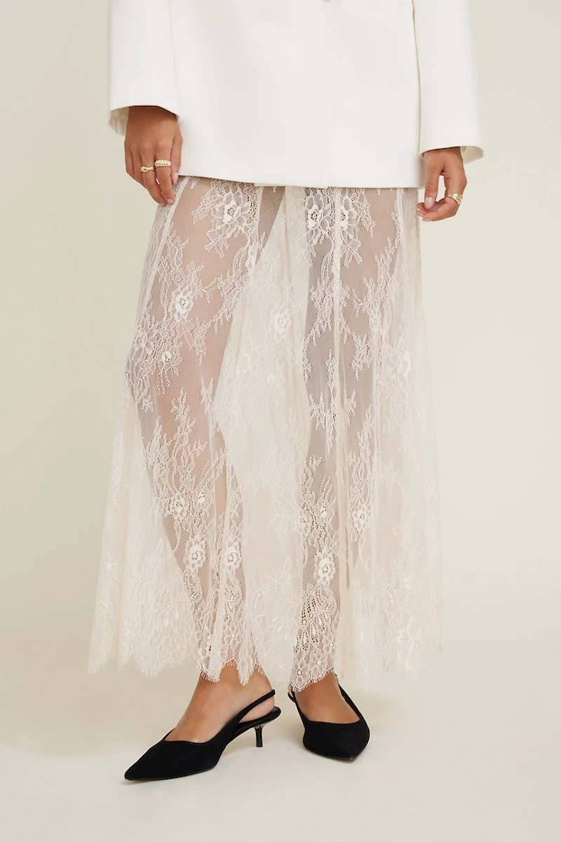 Sheer Lace Maxi Skirt