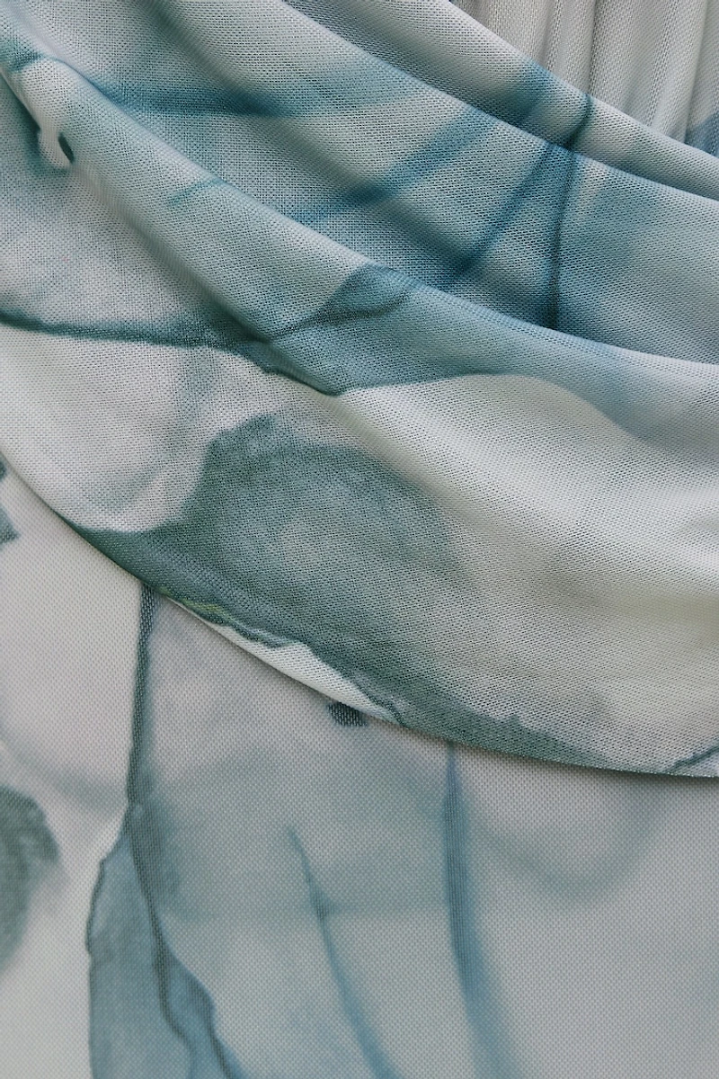 Robe maxi en maille à col châle plongeant