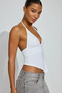 Plunge Halter Hankerchief Top