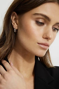 3-Pack Delicate Linear Hoop Earrings