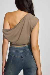 Haut à bande de taille et épaules dégagées