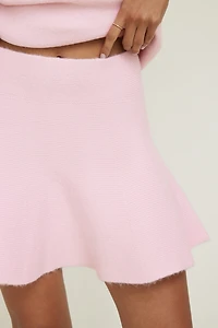 Minijupe à taille basse en tricot