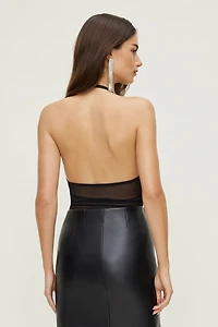 Justaucorps en maille à col plongeant