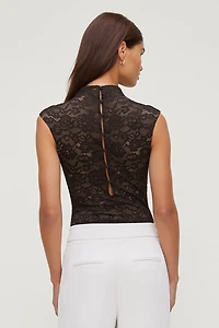 Justaucorps en dentelle à col montant