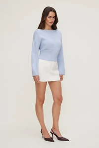 Cinched Boat Neck Sweater